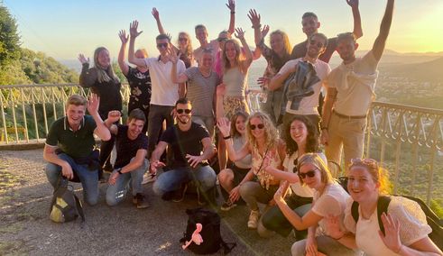 Groepsfoto in Toscane